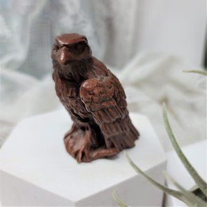 Miniature Eagle Figurine Pecan Shells/Resin Vintag